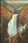 Falls Canvas Paintings - Great Falls, Yellowstone Park, Montana